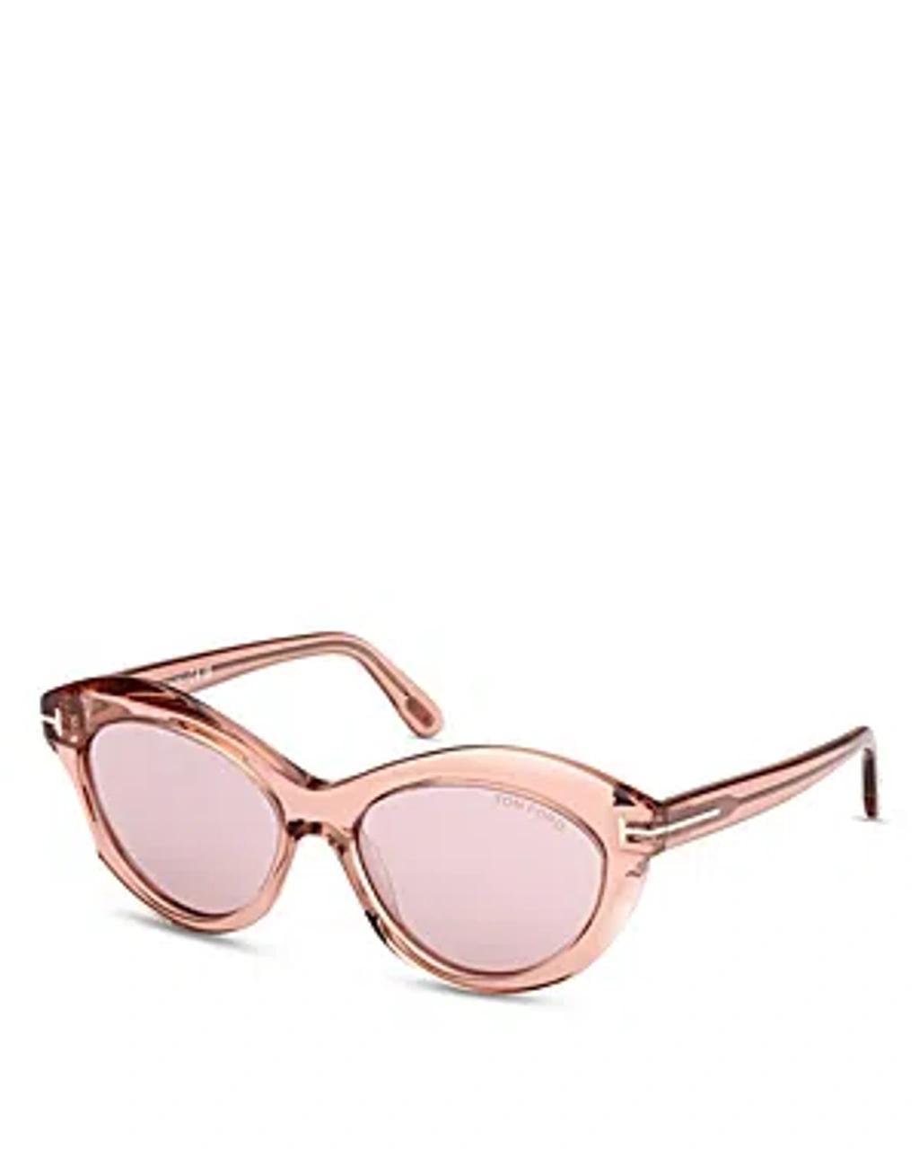 TOM FORD Toni 55mm Oval Sunglasses In Pink/violet Product Image