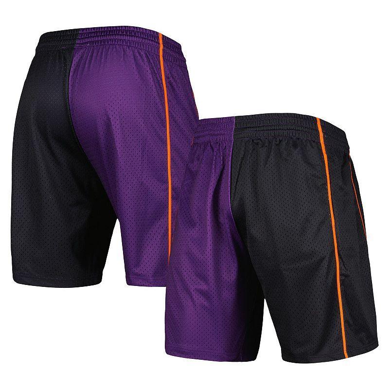 Mens Mitchell & Ness Black/Purple Phoenix Suns Hardwood Classics 2001 Split Swingman Shorts Product Image