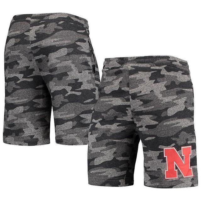 Mens Concepts Sport Charcoal/Gray Nebraska Huskers Camo Backup Terry Jam Lounge Shorts Product Image