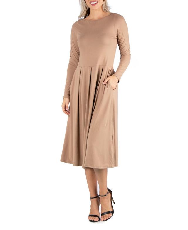 Womens Midi Length Fit and Flare Dress Product Image