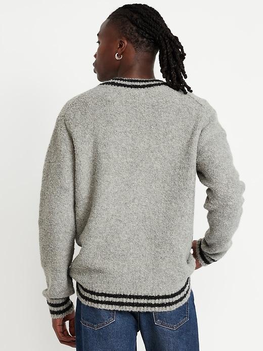 V-Neck Bouclé Sweater Product Image