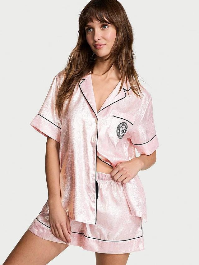 Glazed Satin Short Pajama Set Product Image