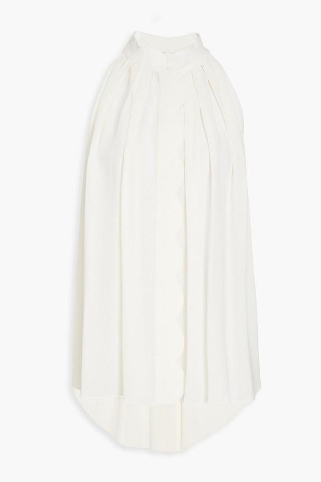 Pleated Crepe Blouse In Ivory Product Image