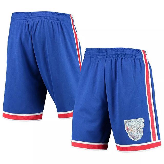 Mens Mitchell & Ness Blue New Jersey Nets 1993 Hardwood Classics 75th Anniversary Swingman Shorts Product Image