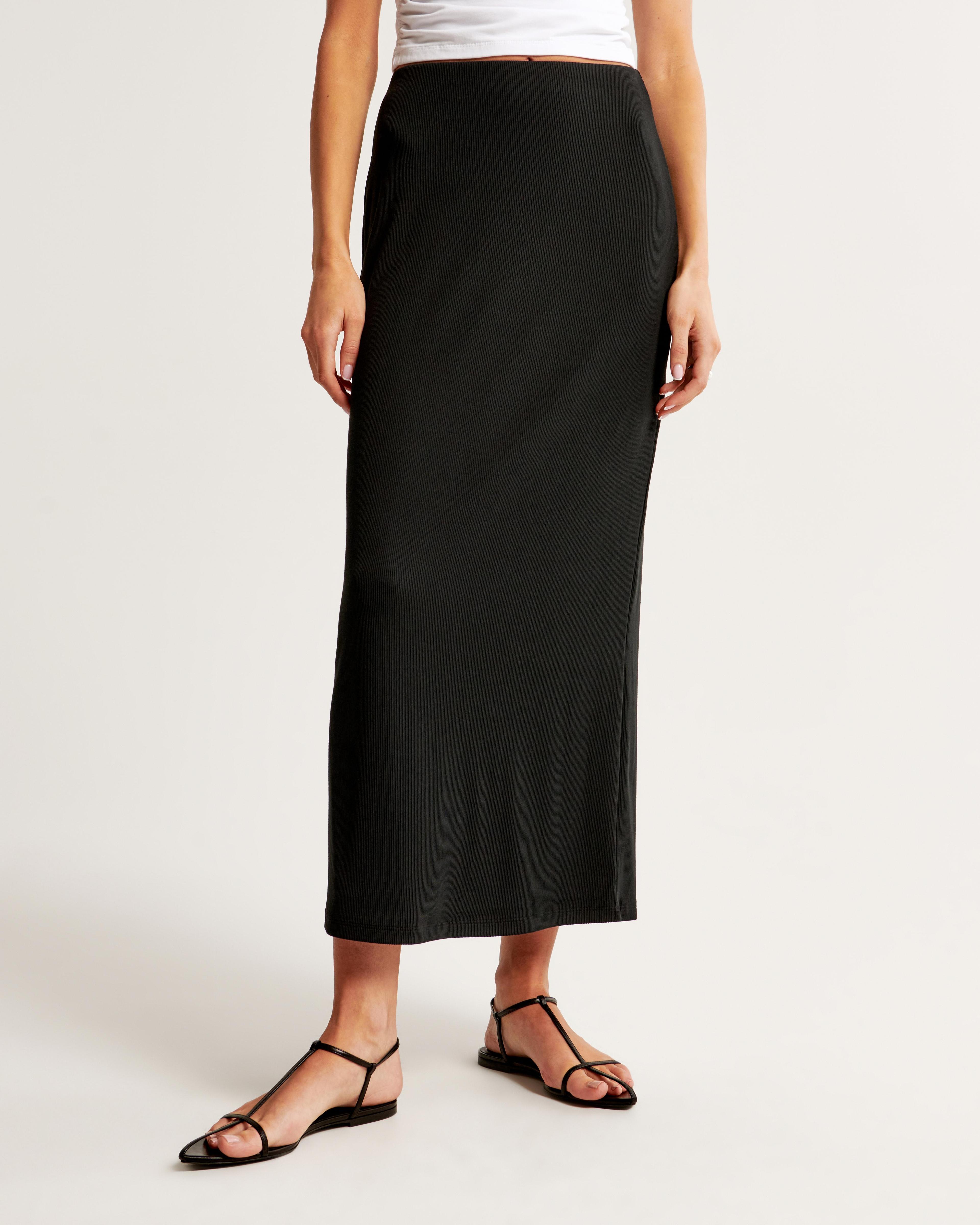 Rib Knit Maxi Skirt Product Image