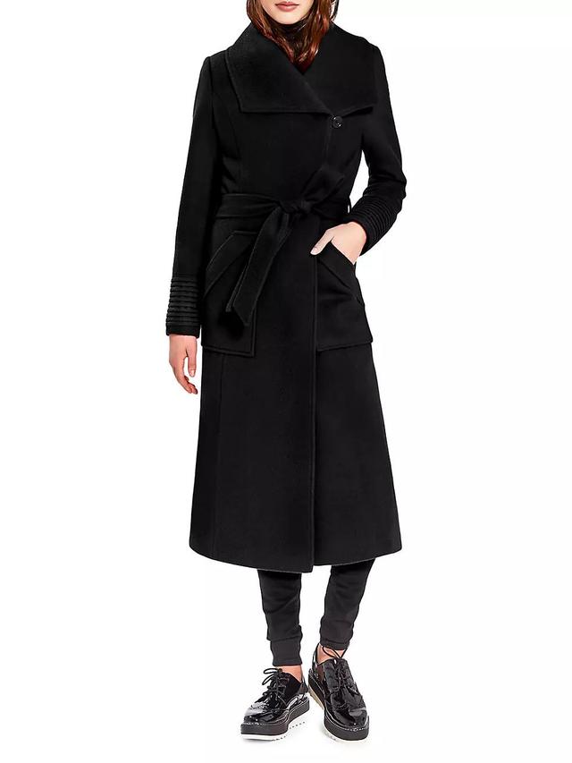 Long Wide-Collar Alpaca Wrap Coat Product Image