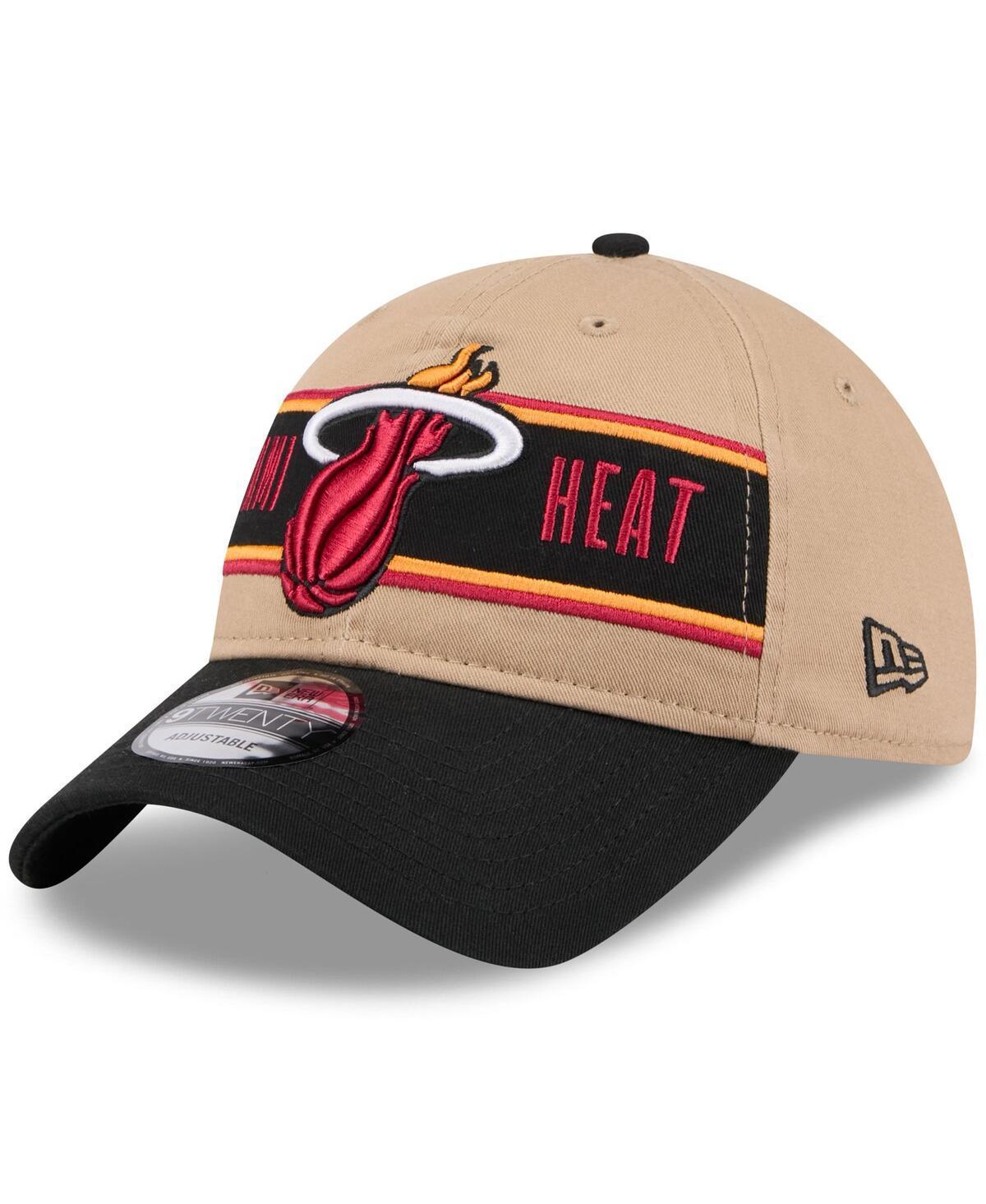 New Era Mens Tan/Black Miami Heat 2024 Nba Draft 9TWENTY Adjustable Hat Product Image