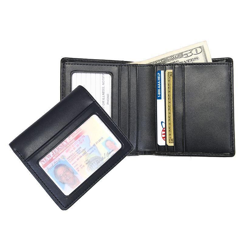 Mens Double ID Bifold Wallet in Black Product Image