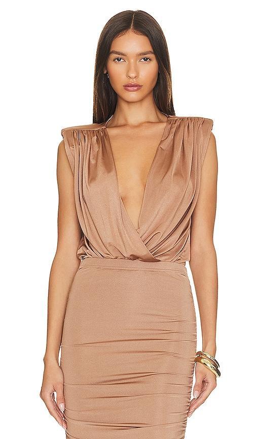 L'AGENCE Akari Bodysuit Beige. (also in ). Product Image