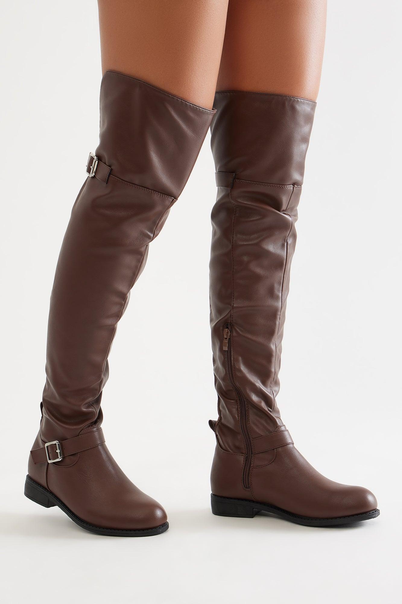 Sable Buckle Boots - Brown Product Image