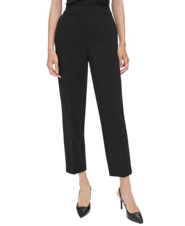 Calvin Klein Womens Elastic-Back Ankle Pants Product Image