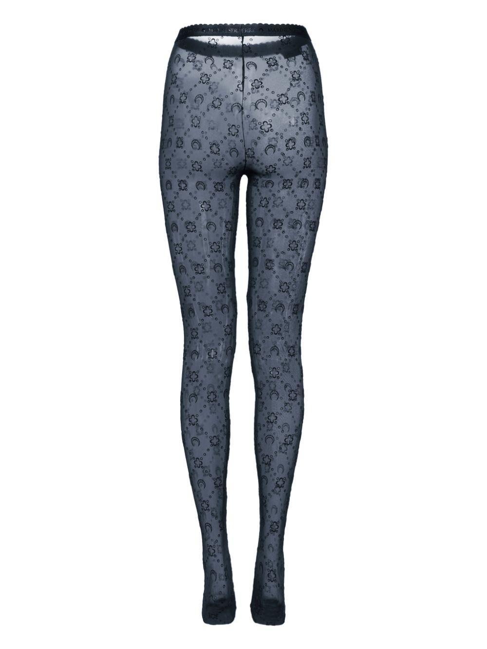 Moonogram-flocked mesh tights Product Image