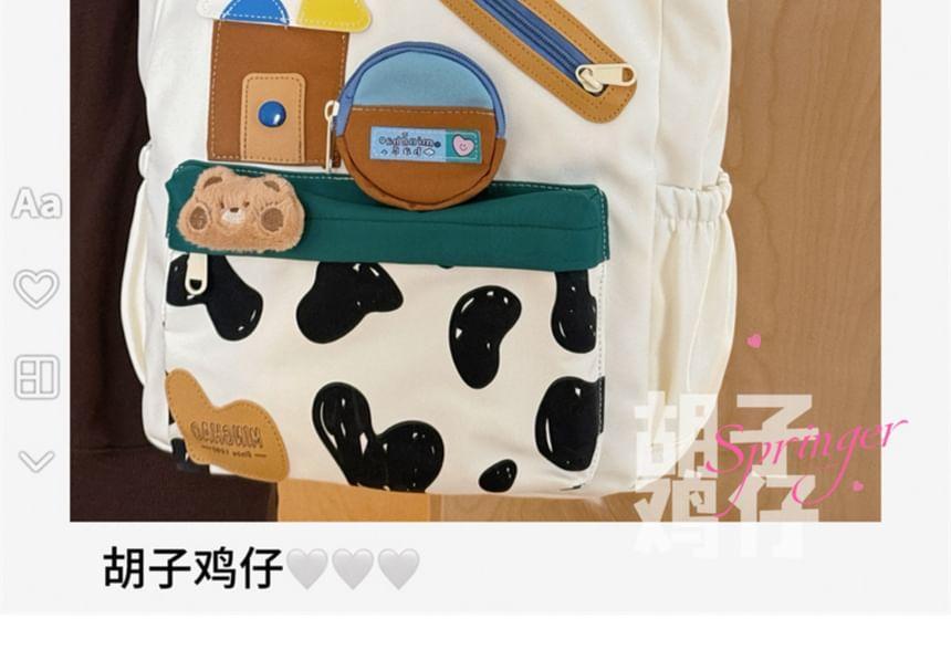 Applique Nylon Crossbody Tote Bag / Bag Charm / Set Product Image