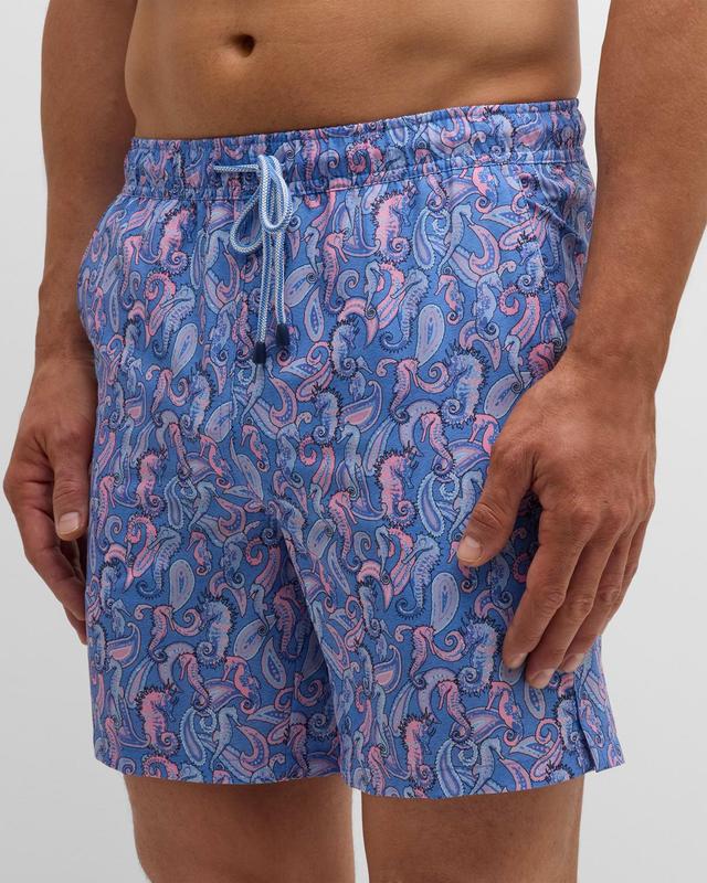 Mens Seahorse Paisley Swim Trunks Product Image