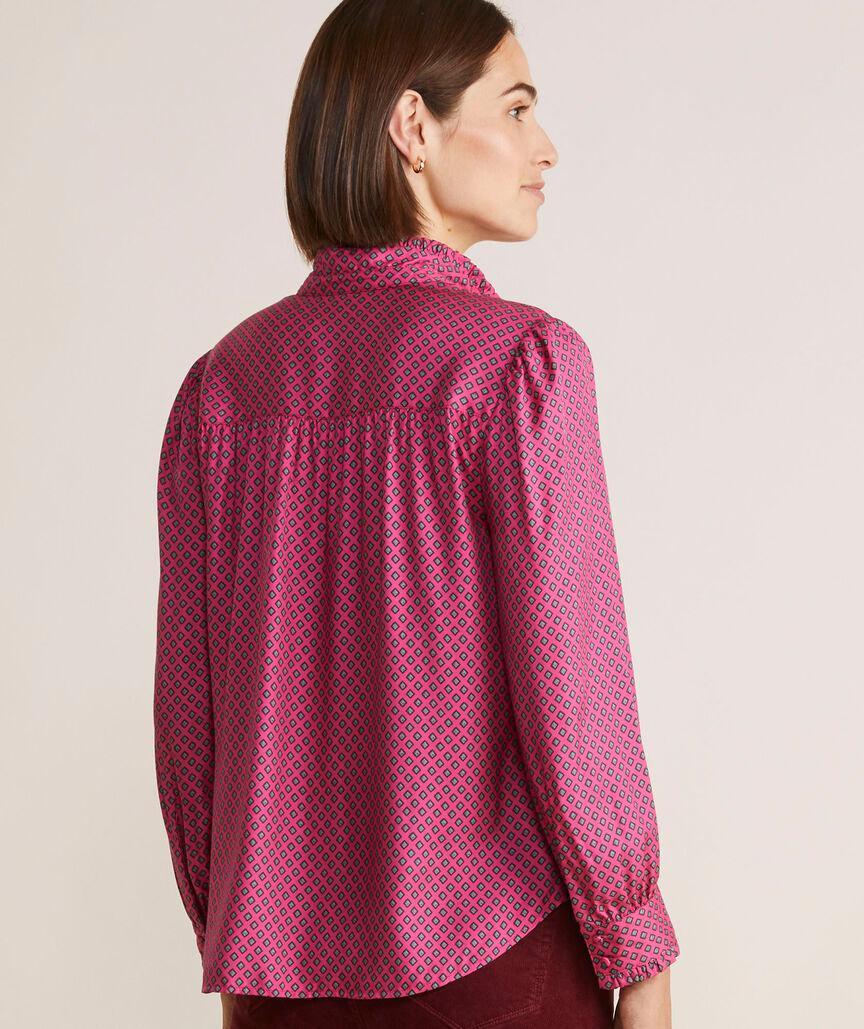 Silk Twill Ruffle Collar Popover Product Image