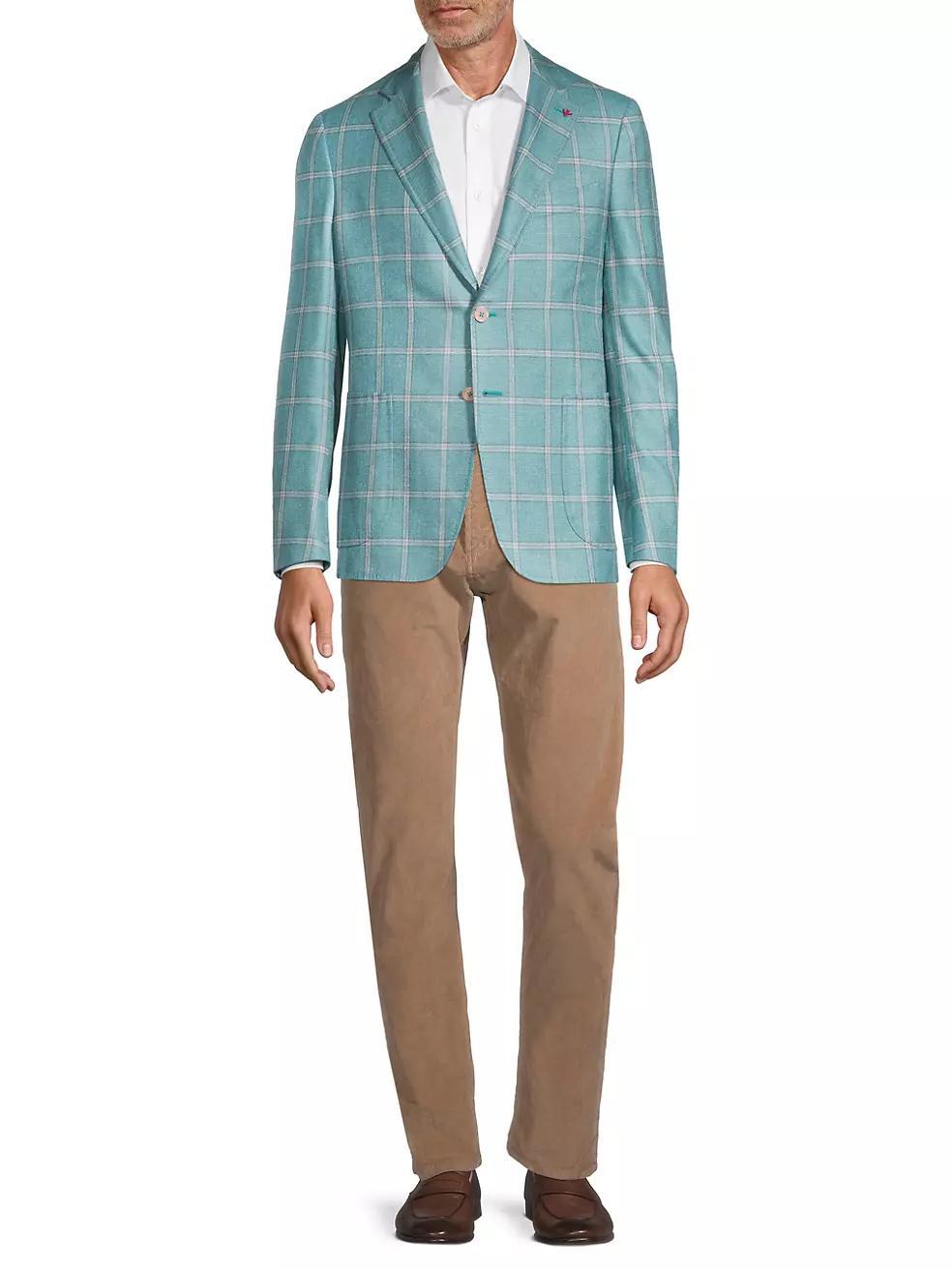 Capri Two-Button Silk & Cashmere Plaid Sport Coat Product Image