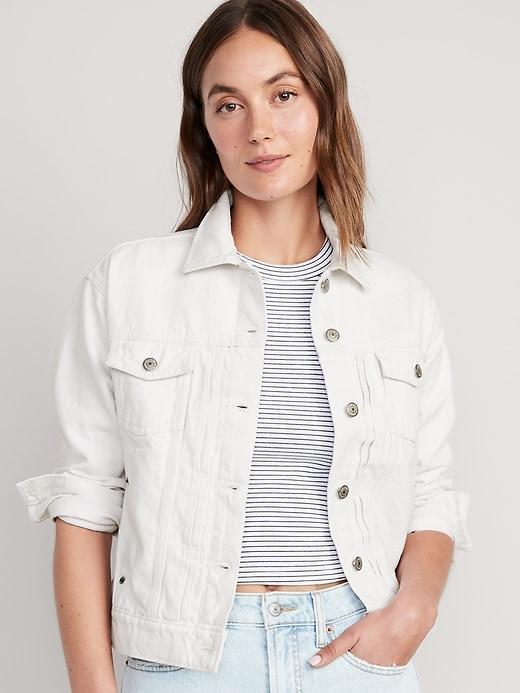 Classic White Jean Jacket Product Image