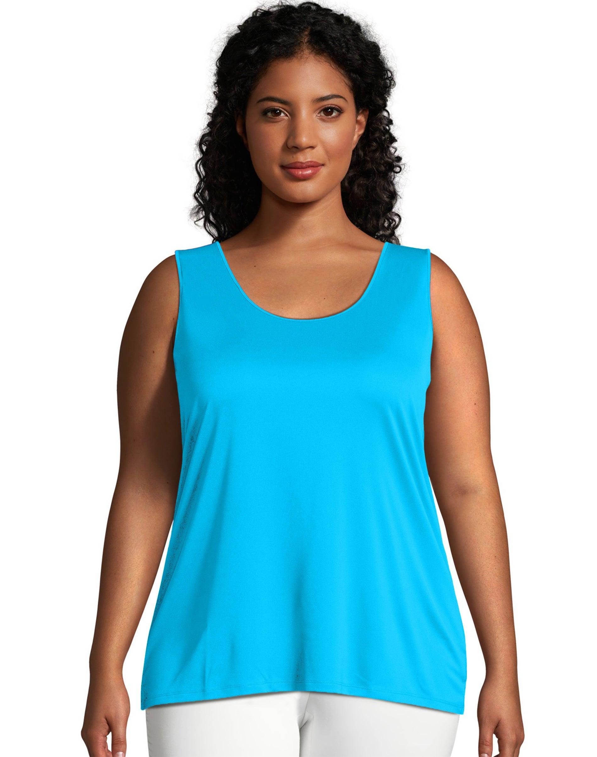 Hanes Just My Size Cool DRI Womens Tank (Plus ) Process Blue 5X Product Image