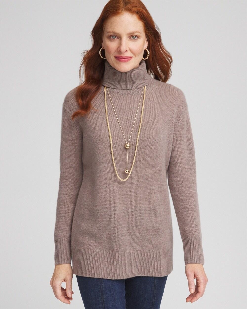 Cashmere Turtleneck Sweater Tunic Product Image