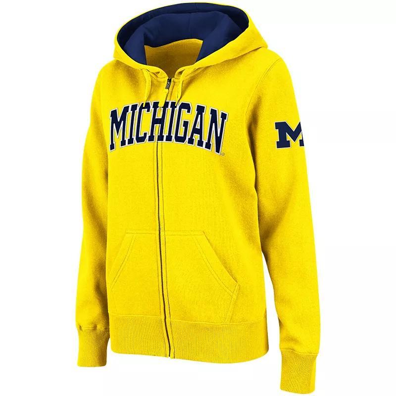 Womens Colosseum Gold Michigan Wolverines Arched Name Full-Zip Hoodie Product Image