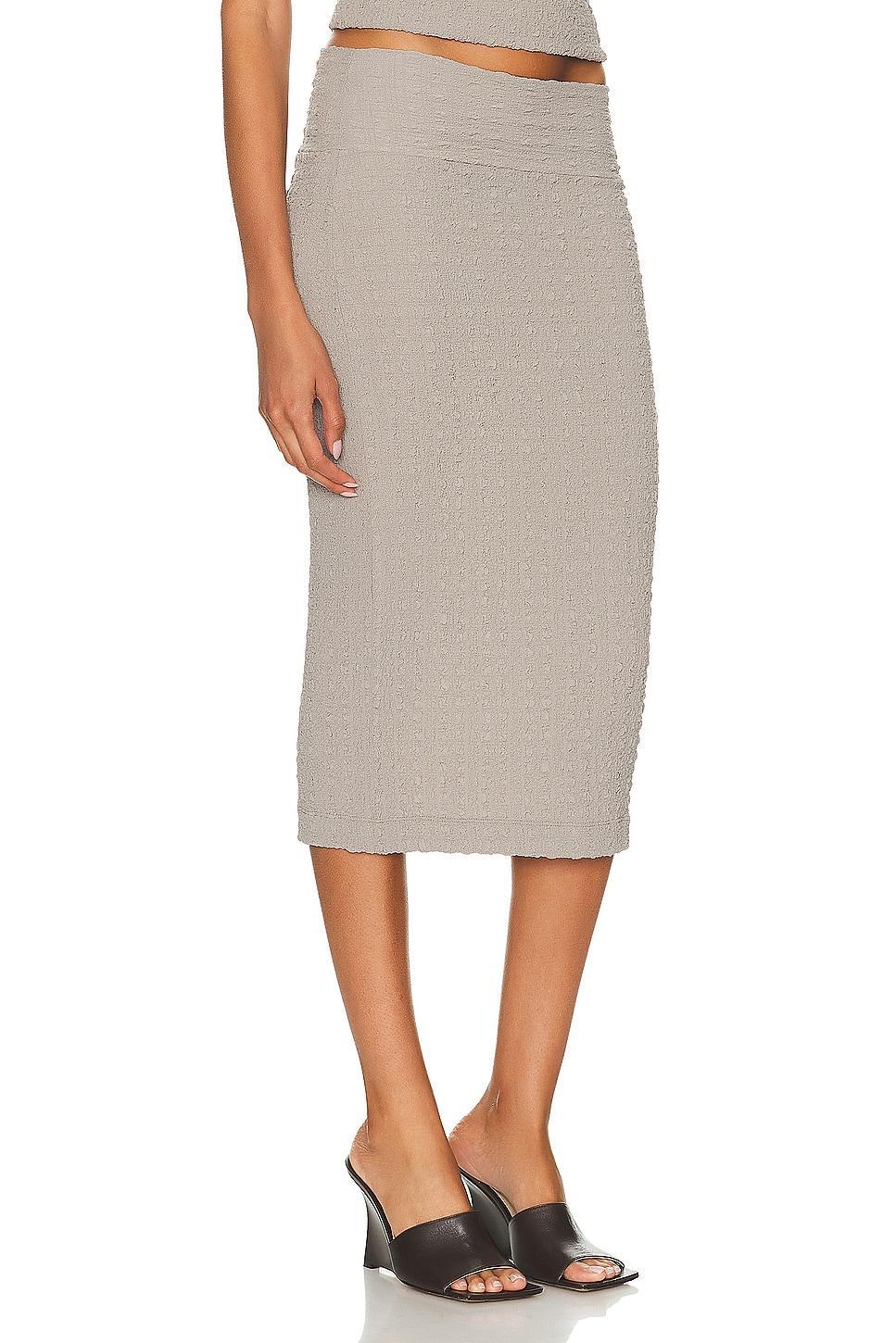 Enza Costa Puckered Pencil Skirt in Grey Product Image