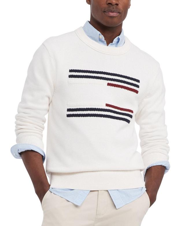 Tommy Hilfiger Mens Relaxed-Fit Cable Knit Flag Sweater Product Image