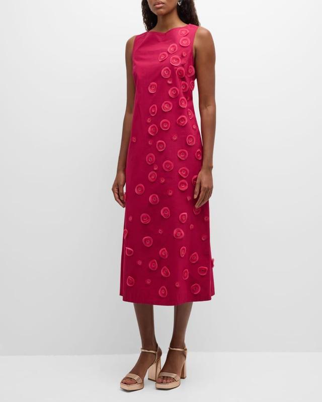 Mirabelle Sleeveless Floral Applique Midi Dress Product Image