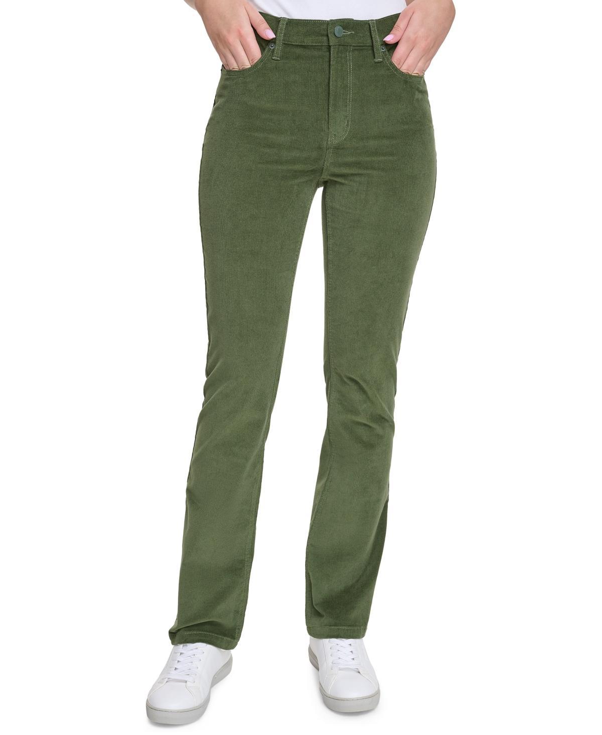 Calvin Klein Jeans Womens High-Rise Bootcut Corduroy Pants Product Image