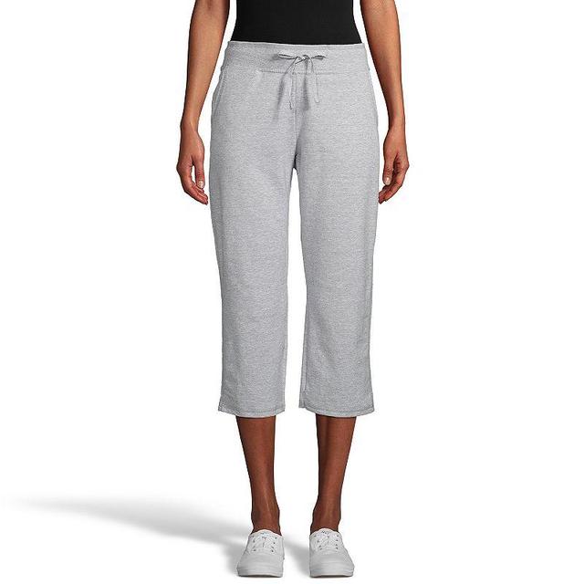 Womens Hanes French Terry Pocket Capris Black Product Image