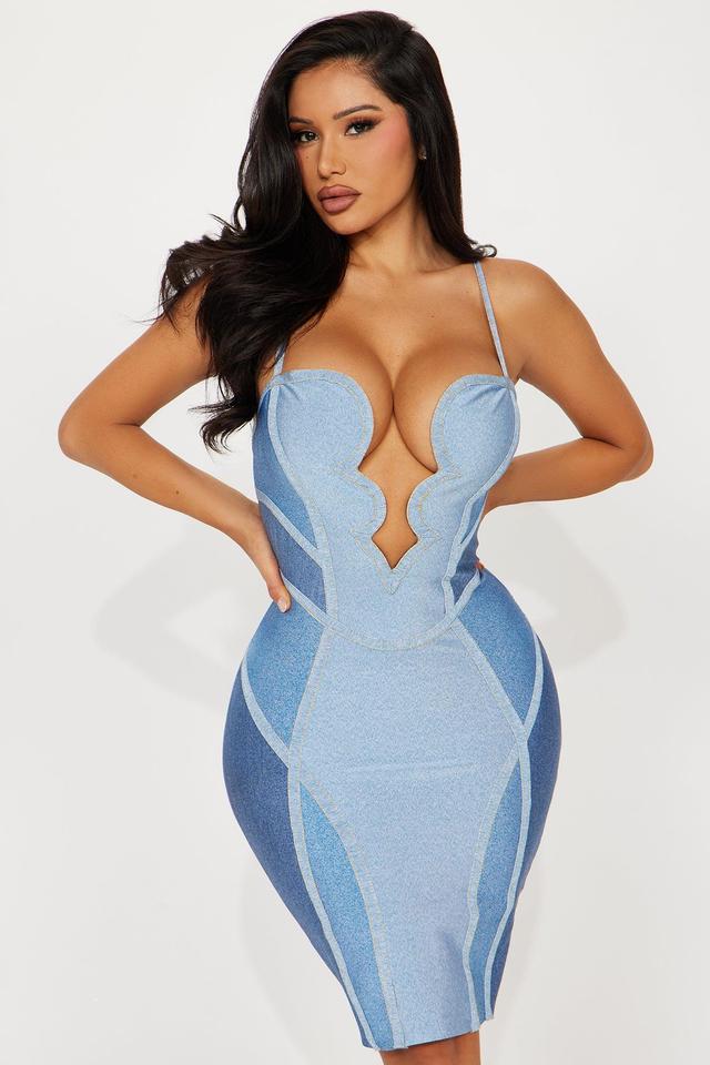 Rio Nights Bandage Midi Dress - Blue Product Image