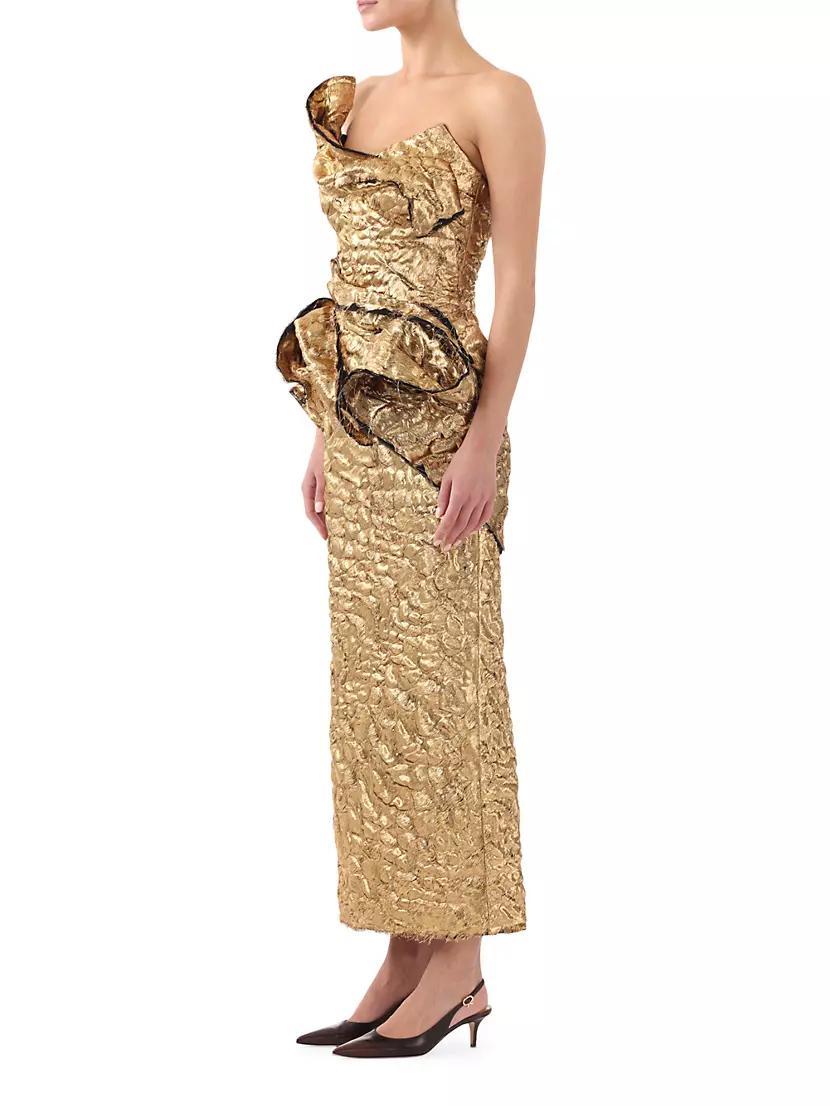 Jacquard Metallic Cloqué Cocktail Dress Product Image