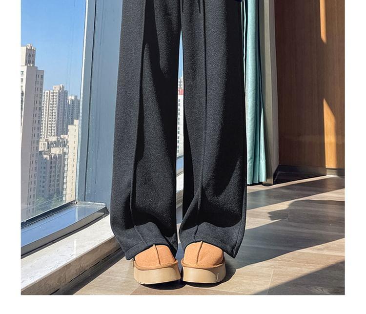 Drawstring Waist Herringbone Wide Leg Pants (Various Designs) Product Image