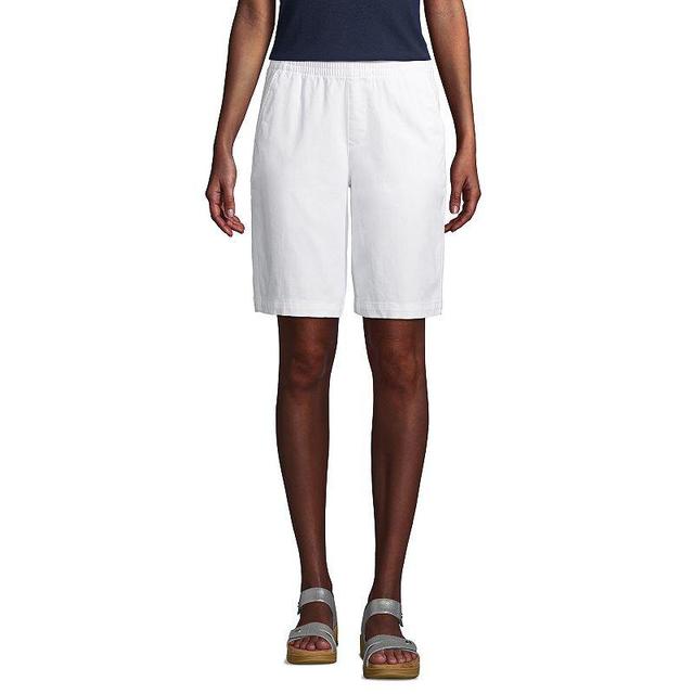 Womens Lands End Pull-On Chino Bermuda Shorts White Product Image