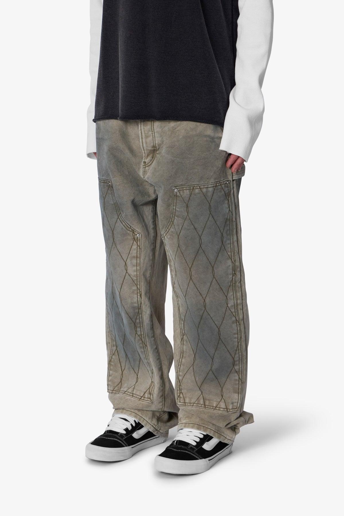 Ultra Baggy Chainlink Double Knee Pants - Khaki Product Image