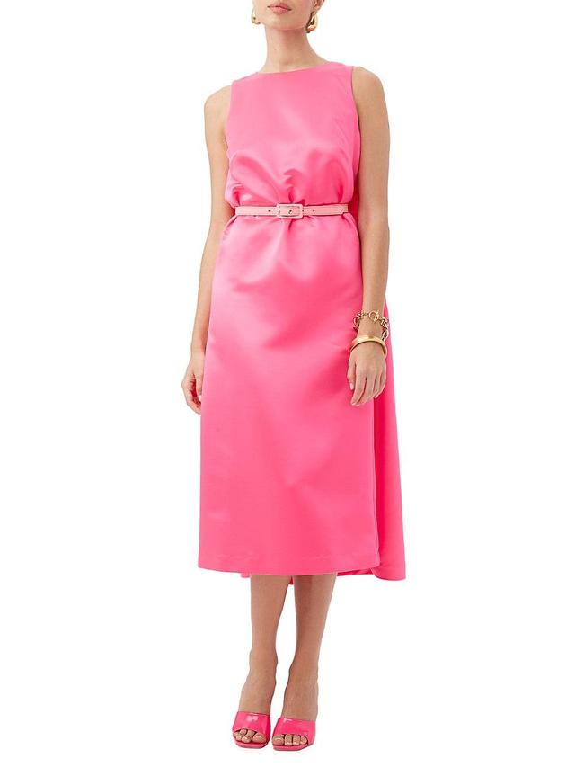 Womens Baroness Satin Cape Midi-Dress Product Image