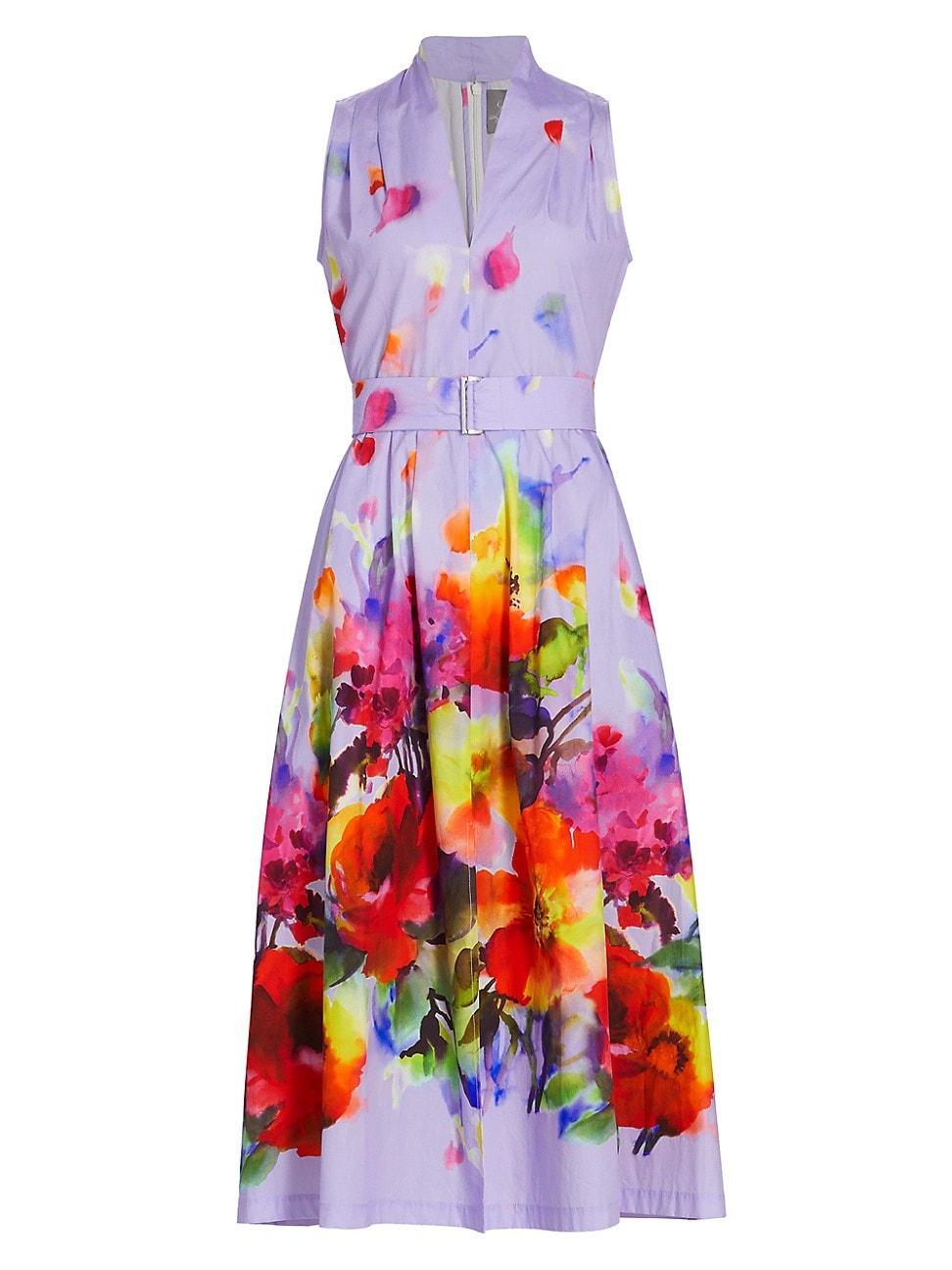 Womens Margot Poplin Floral Midi-Dress Product Image