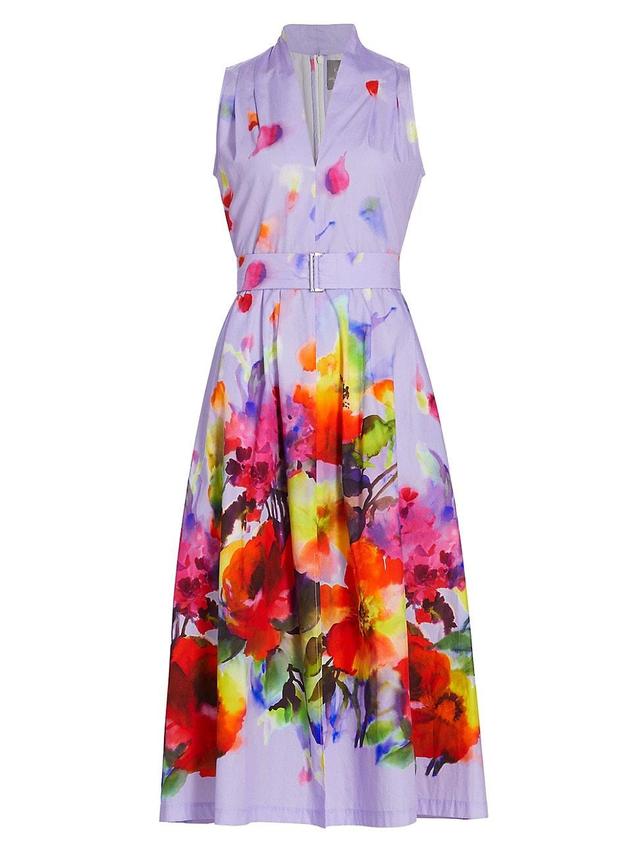 Womens Margot Poplin Floral Midi-Dress Product Image