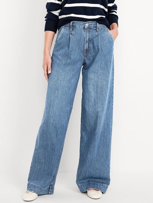 Extra High-Waisted Baggy Wide-Leg Trouser Jeans Product Image