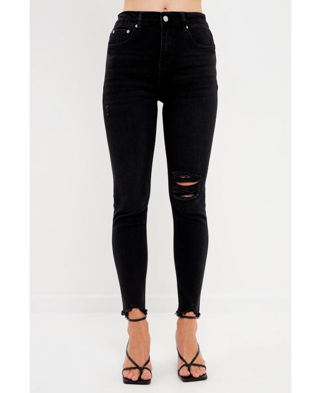 Grey Lab Womens Destroyed Skinny Jeans Product Image