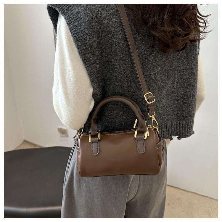 Top Handle Faux Leather Crossbody Bag Product Image