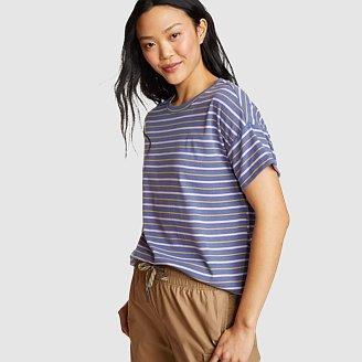 Women's Favorite Short-Sleeve Drop-Shoulder Crew-Stripe Product Image