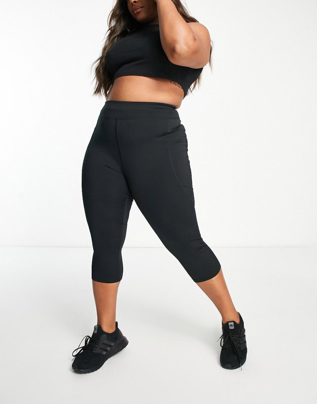 ASOS 4505 Curve icon running capri leggings-Black Product Image