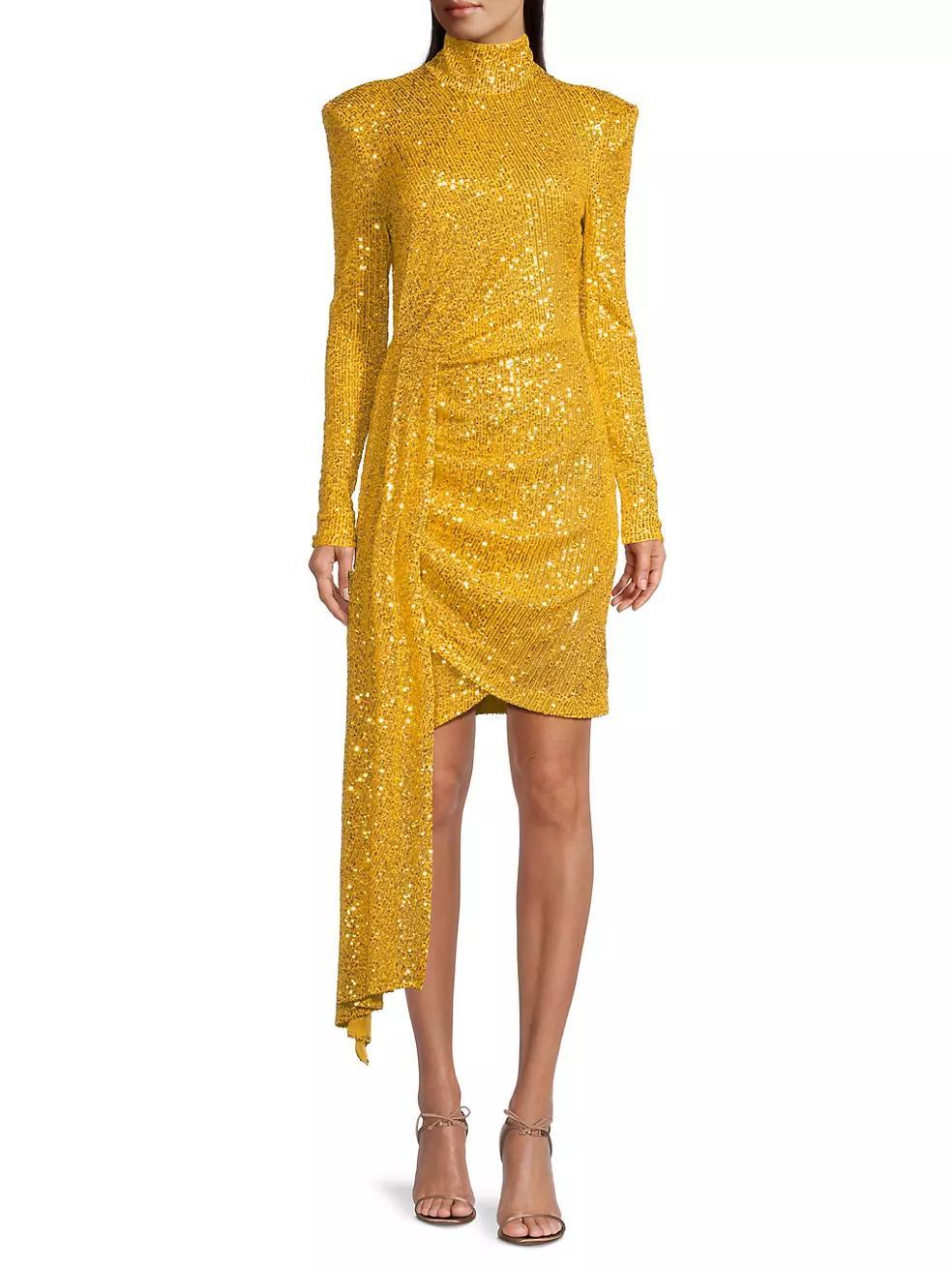 Sequined Mockneck Mini Dress Product Image