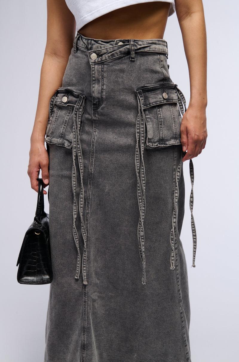 LOVE HATE THING DENIM MAXI SKIRT Product Image