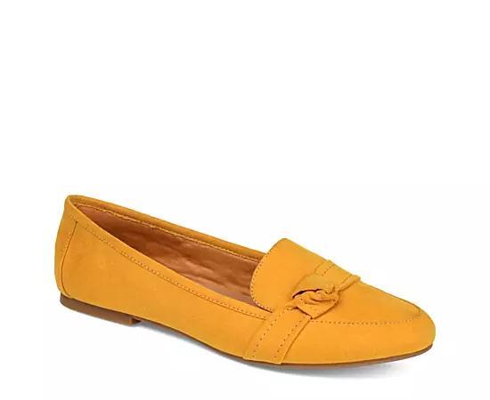 Journee Collection Womens Marci Slip On Round Toe Loafer Flats Mustard 8WD Product Image