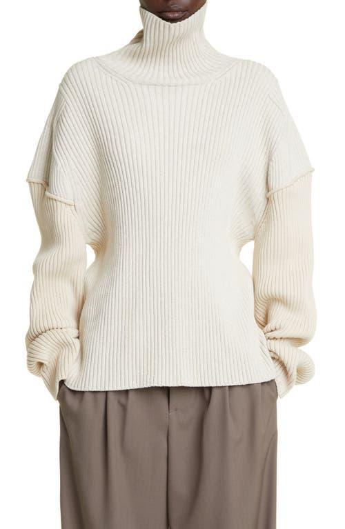 The Row Dua Cotton & Cashmere Rib Turtleneck Sweater Product Image