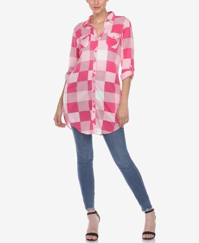 Womens Plaid Tunic Shirt Product Image