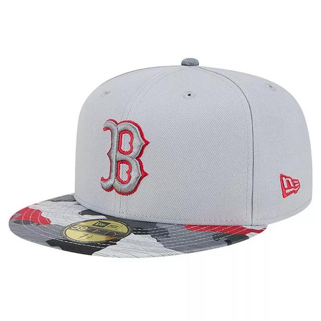 Mens New Era Gray Boston Red Sox Active Team Camo 59FIFTY Fitted Hat Product Image