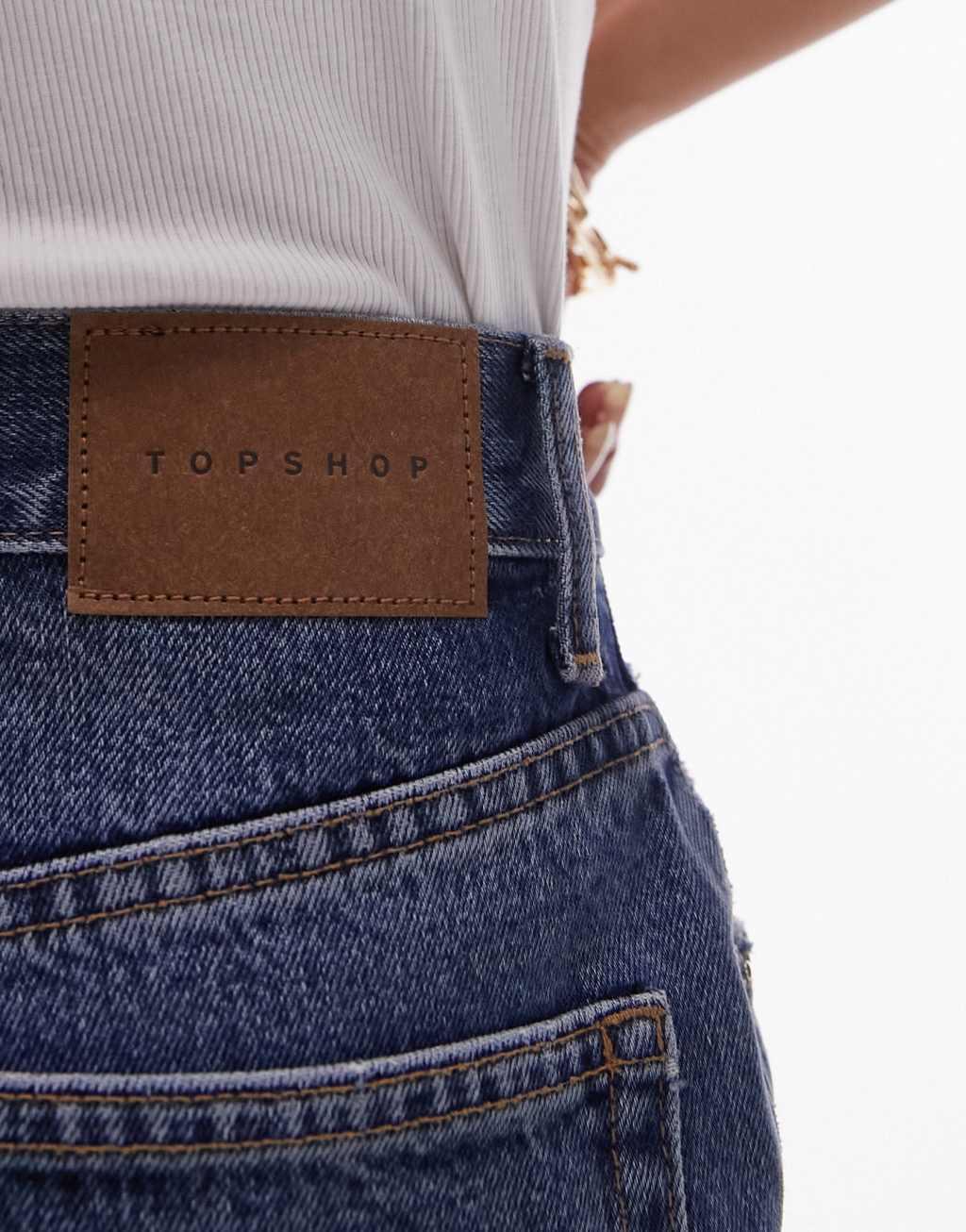 Topshop denim short in rich Product Image