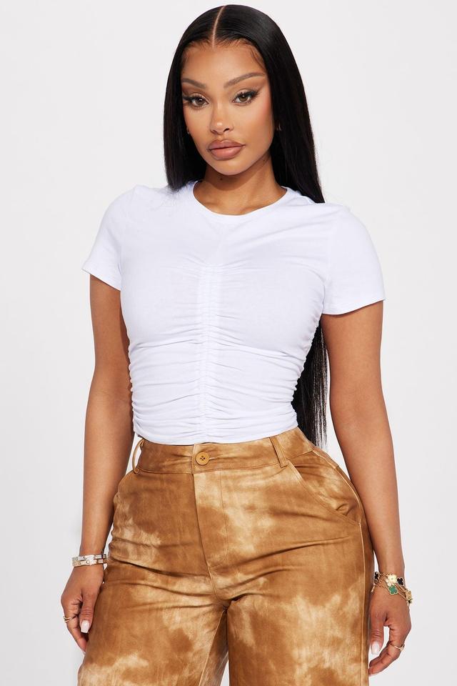 Mena Ruched Top - White Product Image